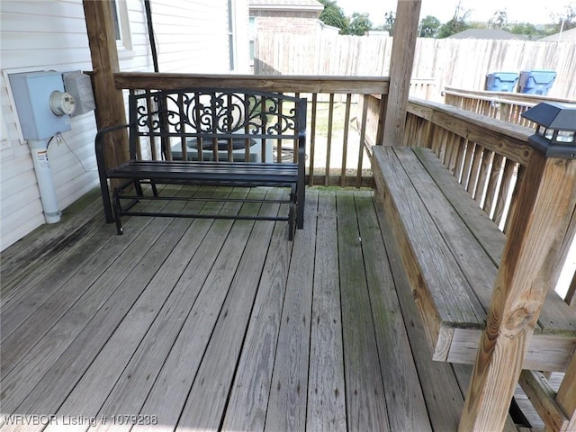 deck featuring fence