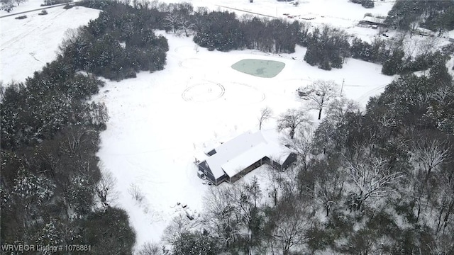 view of snowy aerial view