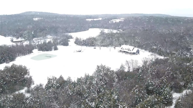 view of snowy aerial view