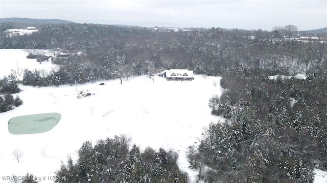 view of snowy aerial view