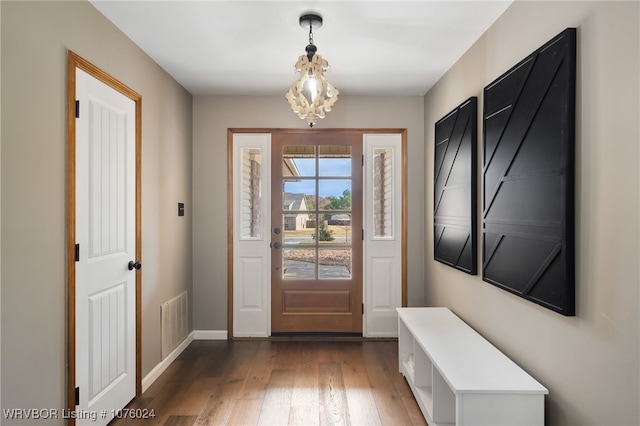 entryway featuring dark hardwood / wood-style floors