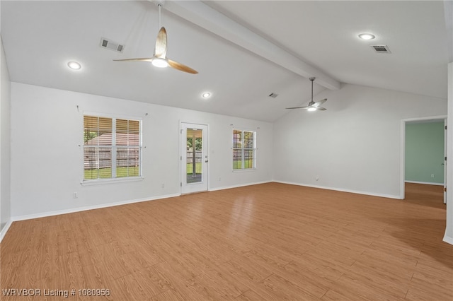 813 Melba Denton Ln, Sallisaw, OK 74955 - unfurnished room with ceiling fan, baseboards, light wood-type flooring, and recessed lighting