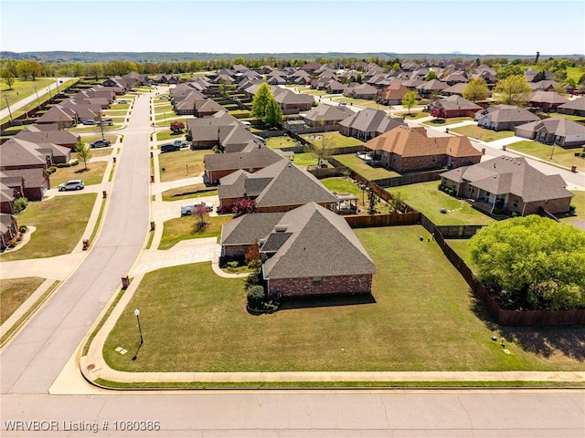 bird's eye view with a residential view