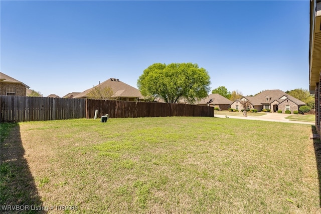 view of yard featuring fence