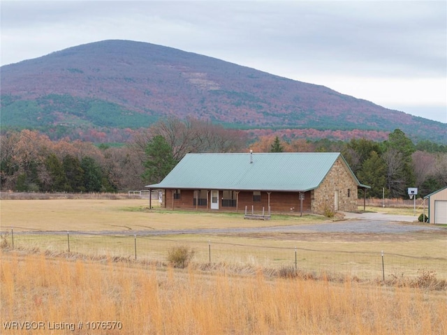 property view of mountains with a rural view