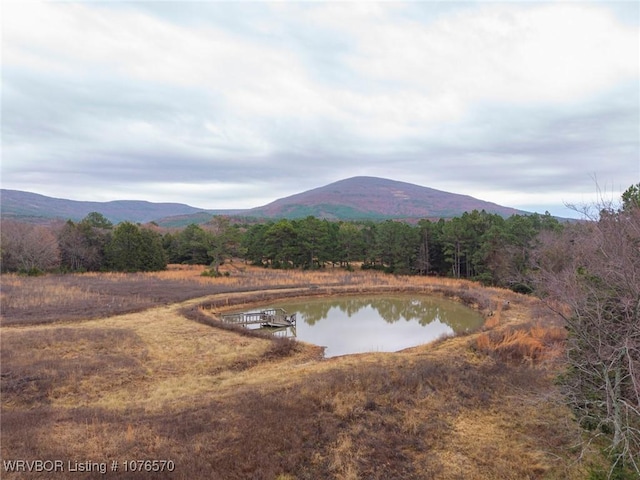 view of mountain feature with a water view