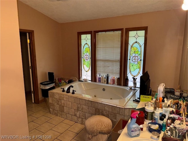 2904 Cedar Valley Dr, Greenwood, AR 72936 - full bathroom featuring tile patterned flooring and a jetted tub
