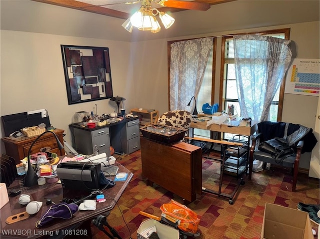 2904 Cedar Valley Dr, Greenwood, AR 72936 - home office featuring a ceiling fan