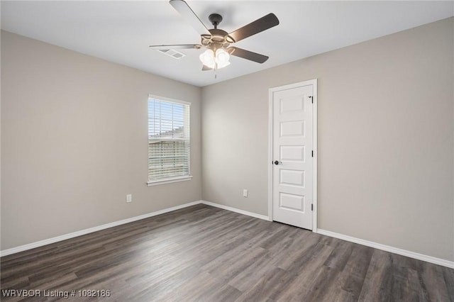 2325 Amy Ln, Van Buren, AR 72956 - empty room with dark wood-style flooring and ceiling fan