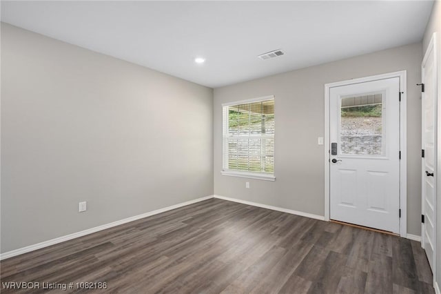 2325 Amy Ln, Van Buren, AR 72956 - foyer entrance with dark wood-type flooring and recessed lighting