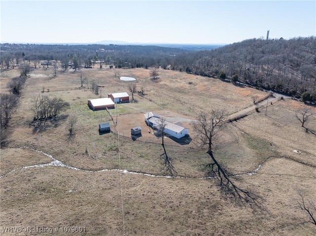 bird's eye view featuring a rural view