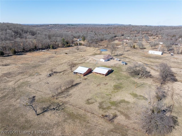 drone / aerial view with a rural view and a desert view