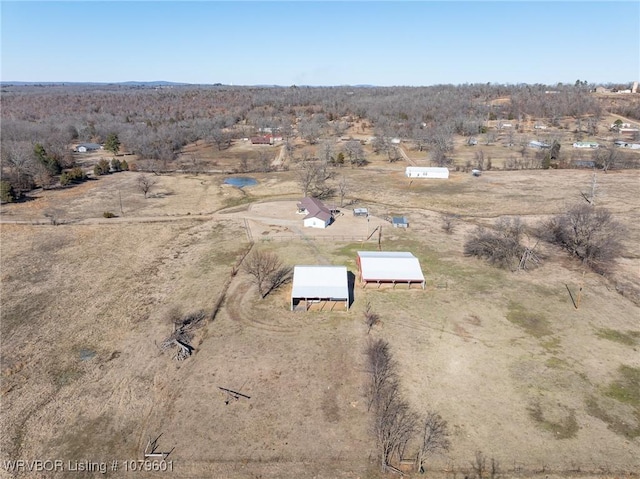 bird's eye view featuring a rural view