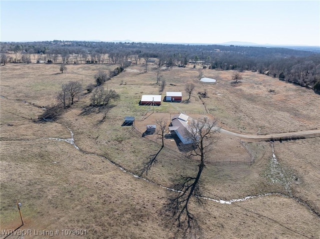 drone / aerial view with a rural view