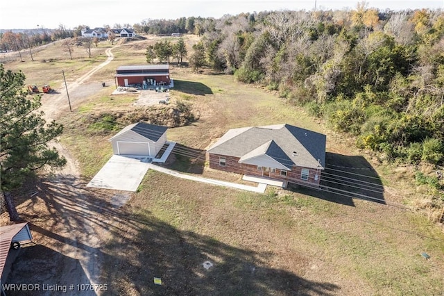 bird's eye view with a rural view