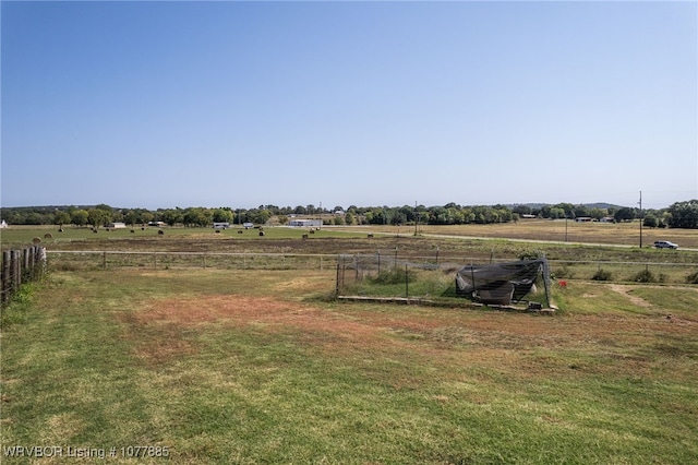 view of yard with a rural view