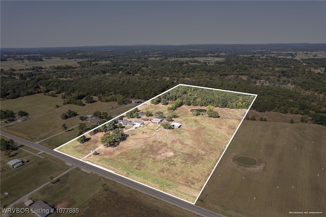 drone / aerial view featuring a rural view