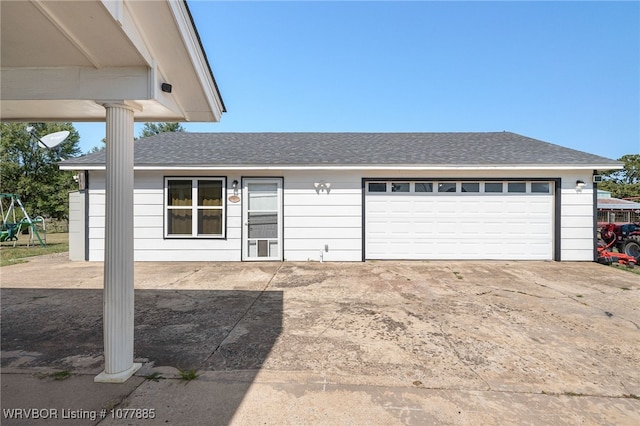 view of garage