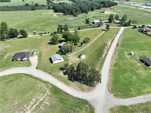 bird's eye view with a rural view