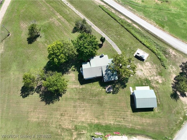 bird's eye view with a rural view