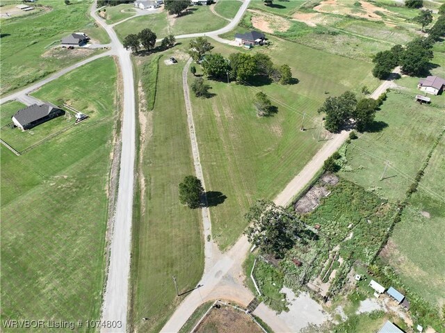 bird's eye view with a rural view