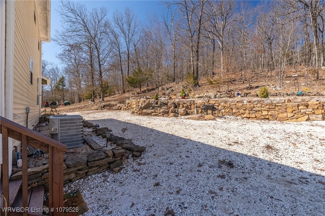 view of yard featuring cooling unit