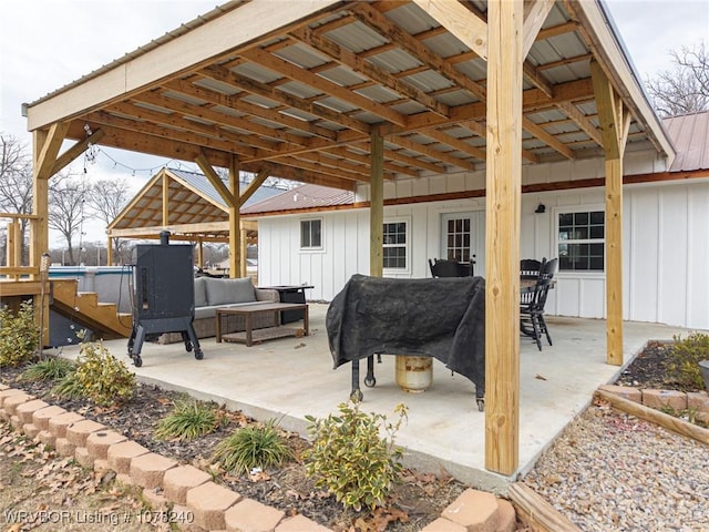 view of patio featuring an outdoor living space