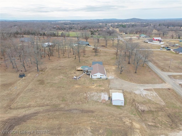 aerial view with a rural view