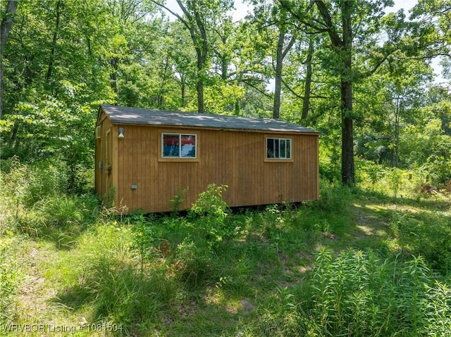 1310 Pigeon Creek Rd, Mountainburg, AR 72946 - view of outbuilding featuring a view of trees