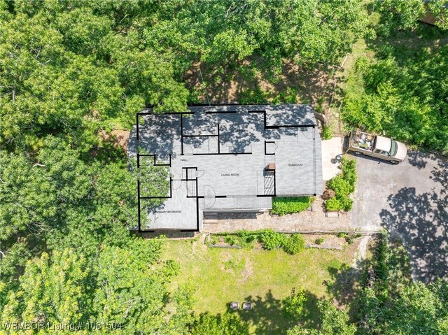 1310 Pigeon Creek Rd, Mountainburg, AR 72946 - aerial view of property and surrounding area with property parcel outlined