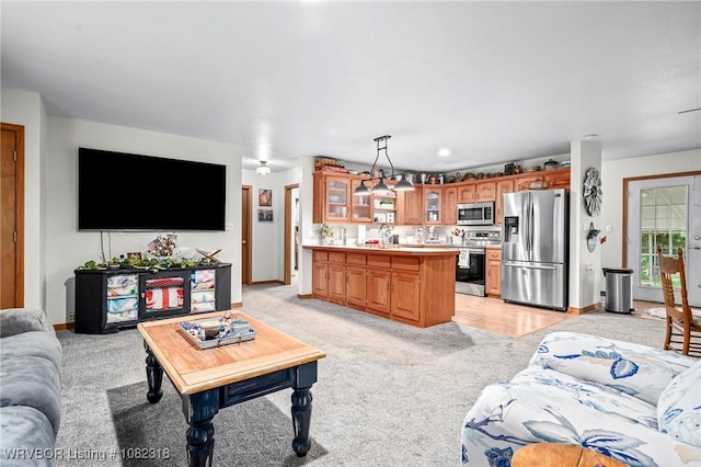 106078 S 4715th Rd, Muldrow, OK 74948 - living area with light colored carpet and baseboards
