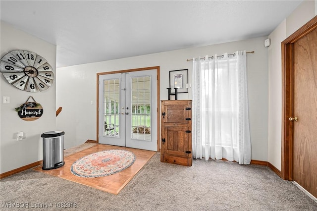 106078 S 4715th Rd, Muldrow, OK 74948 - carpeted entryway with french doors and baseboards
