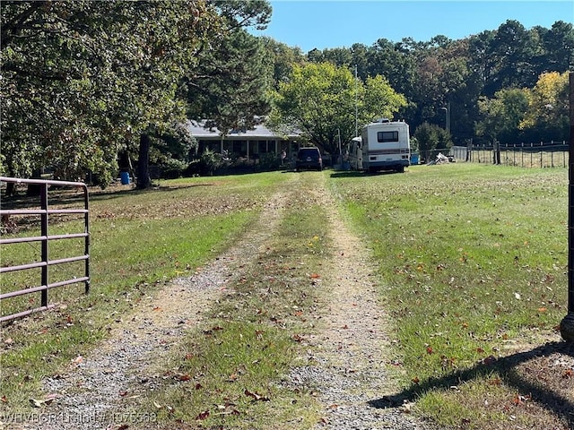 view of street featuring a rural view