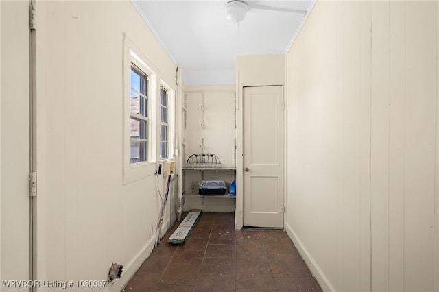 corridor with baseboards