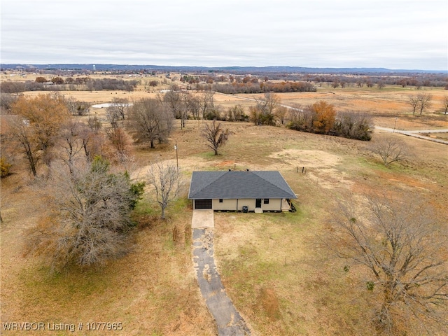 drone / aerial view with a rural view