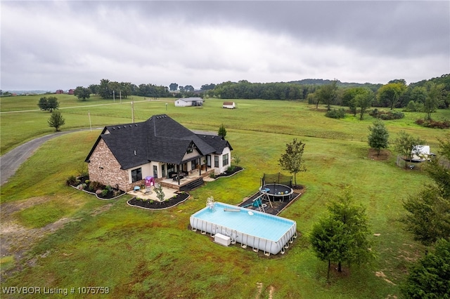 aerial view with a rural view