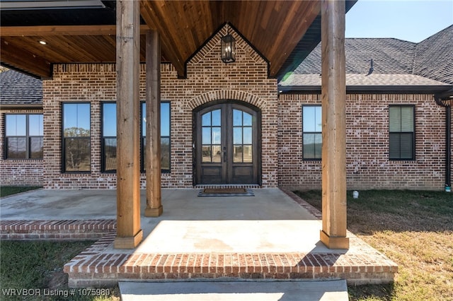 doorway to property with french doors