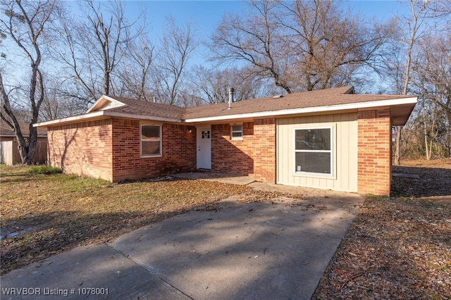 view of single story home