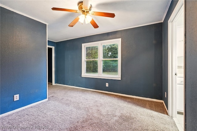 4002 57th St, Fort Smith, AR 72904 - unfurnished room with carpet floors, ornamental molding, and a ceiling fan