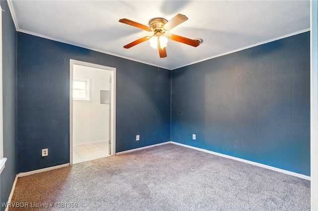4002 57th St, Fort Smith, AR 72904 - carpeted empty room featuring ceiling fan and crown molding