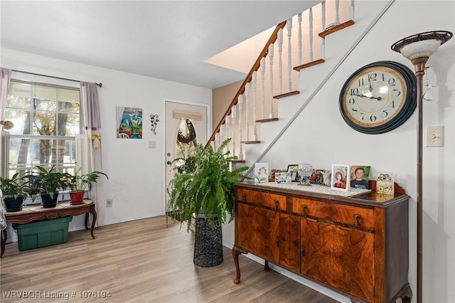 entrance foyer featuring light hardwood / wood-style flooring