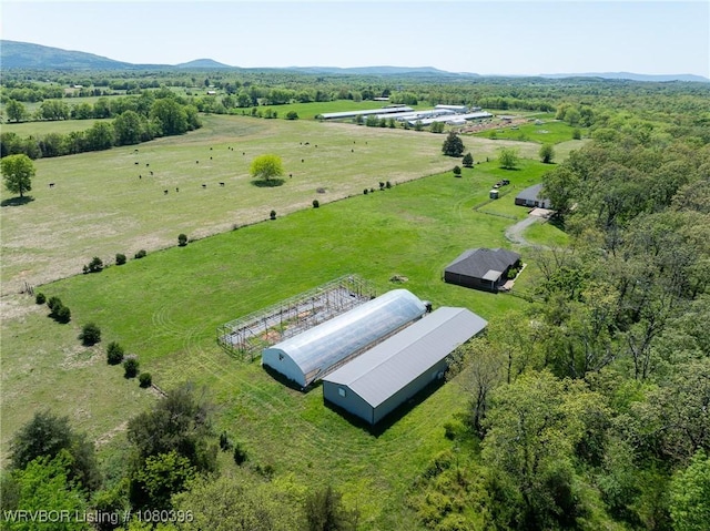 24401 Brazil Creek Loop, Shady Point, OK 74956 - drone / aerial view with a mountain view and a rural view