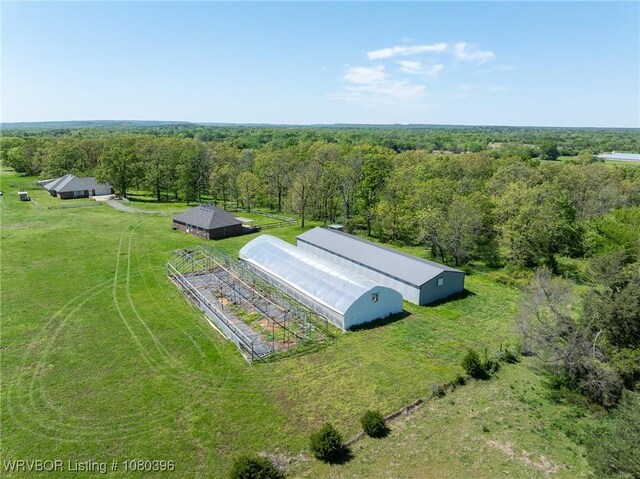 24401 Brazil Creek Loop, Shady Point, OK 74956 - drone / aerial view with a wooded view