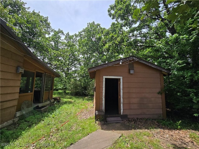 view of shed