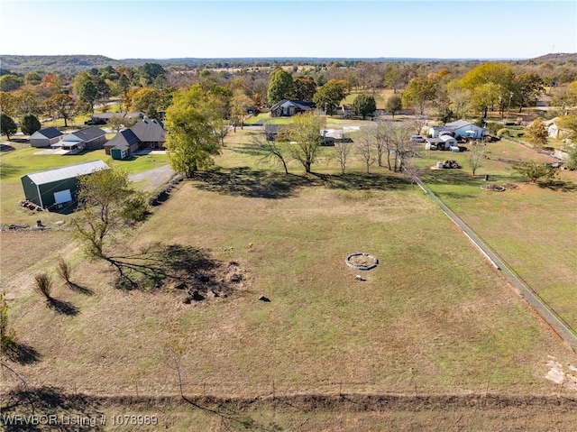 bird's eye view with a rural view