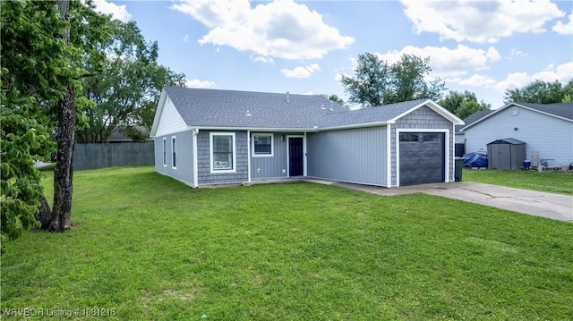 128 Saskatchewan Rd, Roland, OK 74954 - ranch-style house featuring driveway, a garage, and a shingled roof