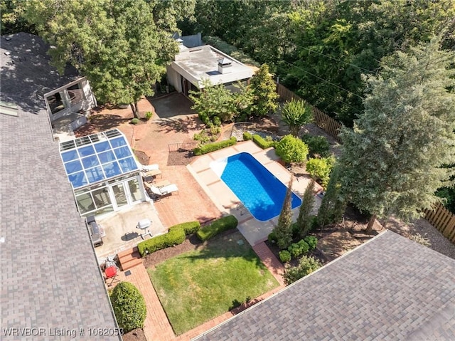 4110 S 34th St, Fort Smith, AR 72903 - view from above of property featuring a pool