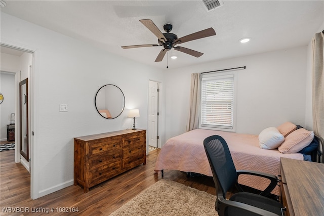 1723 N 52nd St, Fort Smith, AR 72904 - bedroom with wood finished floors, recessed lighting, and ceiling fan