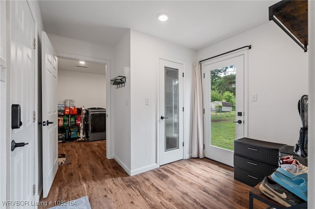 1723 N 52nd St, Fort Smith, AR 72904 - entryway with wood finished floors and recessed lighting