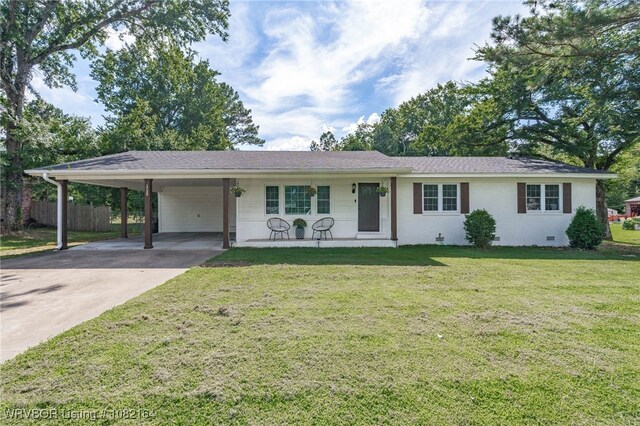 1723 N 52nd St, Fort Smith, AR 72904 - ranch-style house with driveway, a carport, and crawl space